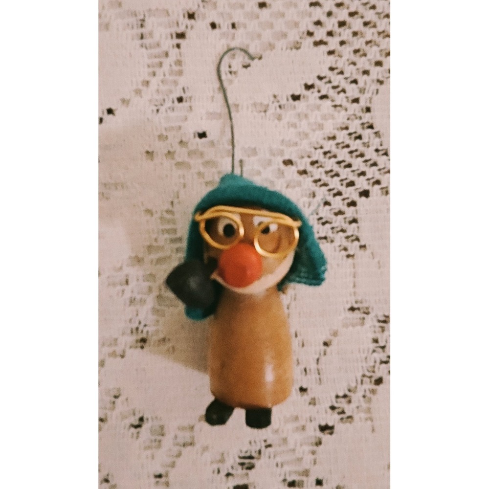 Vintage Kurt Adler Wood Christmas Ornament Made In Japan